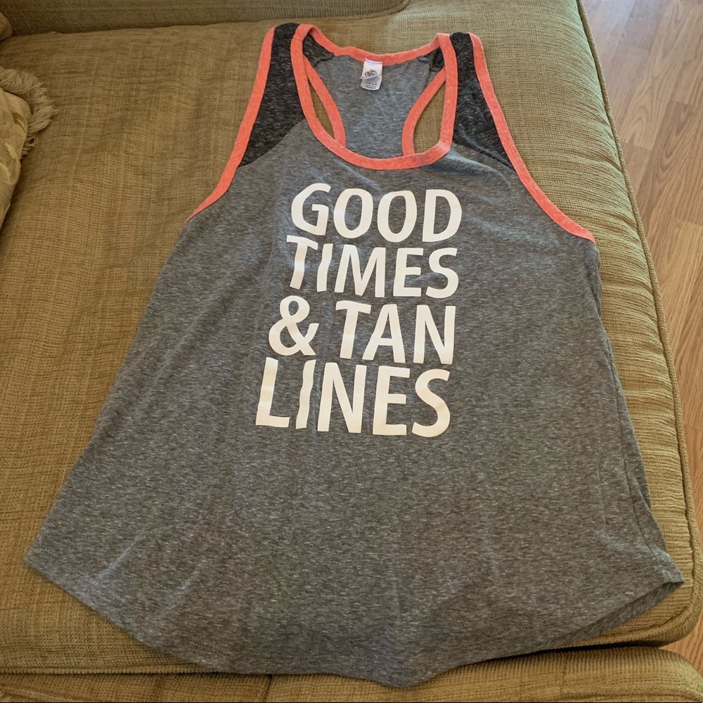 Body Rags Clothing tank halter cotton orange gray